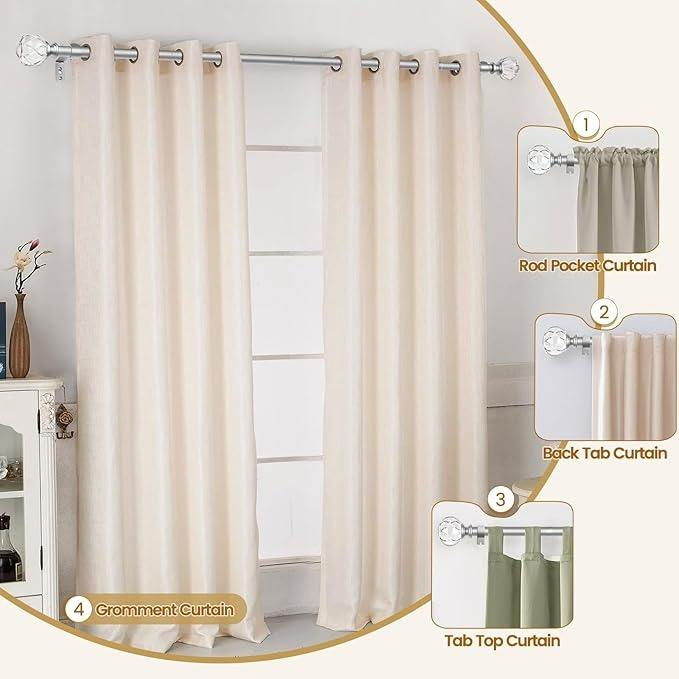 Factory Wholesale Modern Farmhouse Pole Set Curtain Rod Sets for Home Decor Crystal