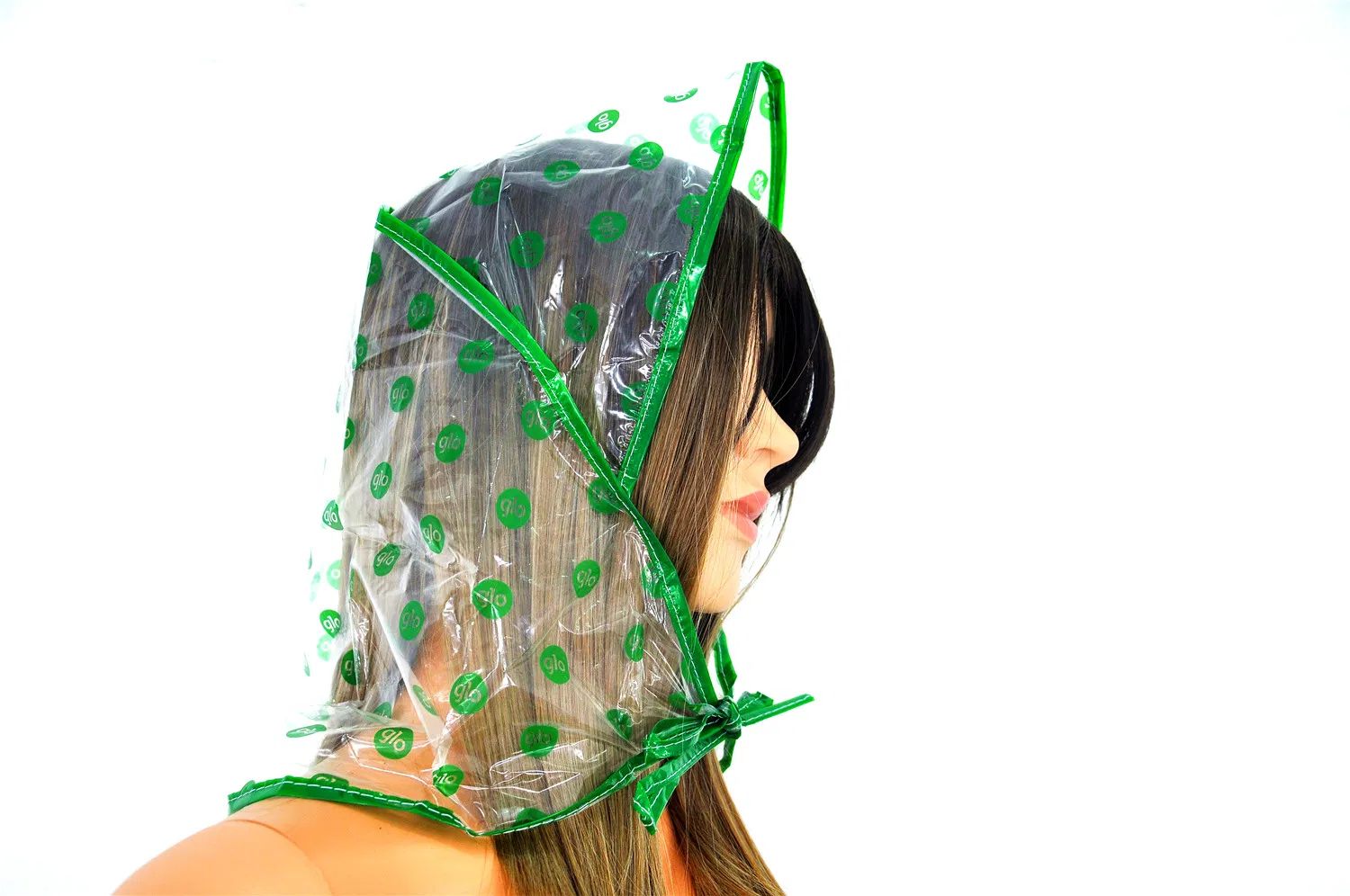 Printing Green Logo PE Rain Hat