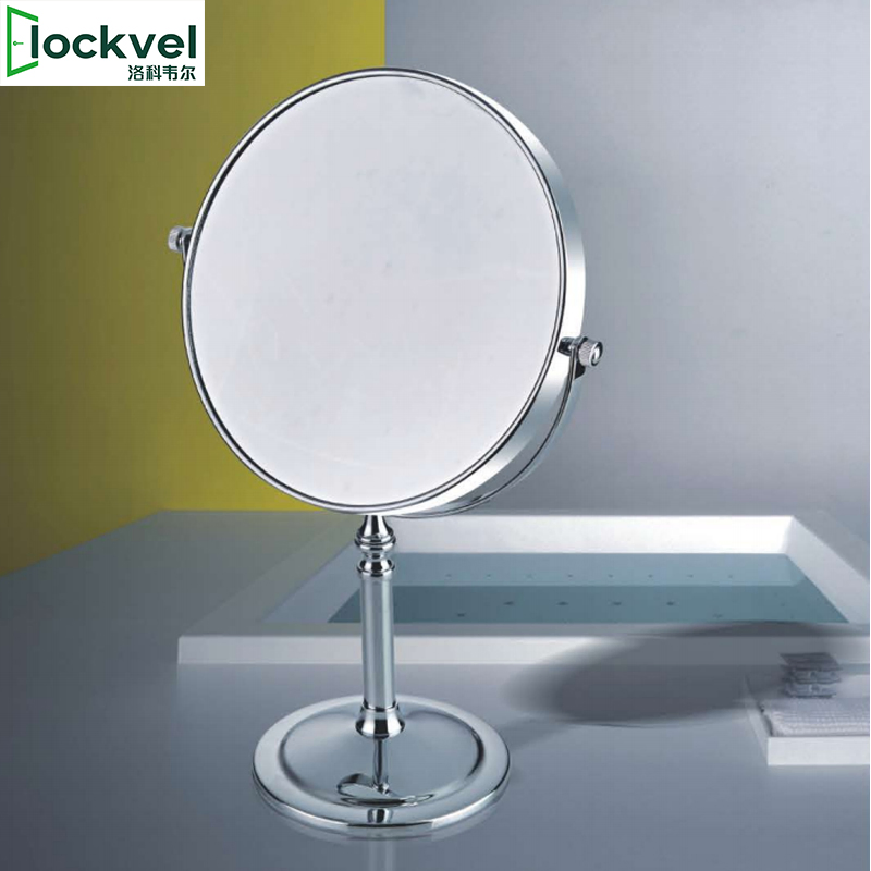 Brass Double-Sided Square 8"*8" Hotel Bathroom Wall Mounted Makeup Mirror