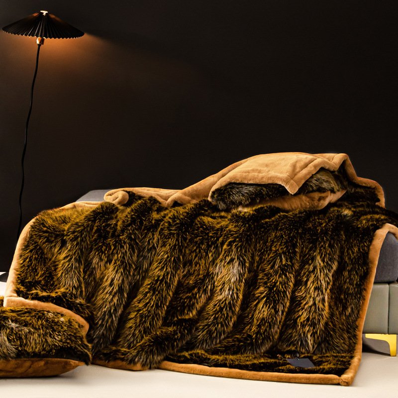 Opulent Rabbit Fur Bed Cover for Premium Comfort