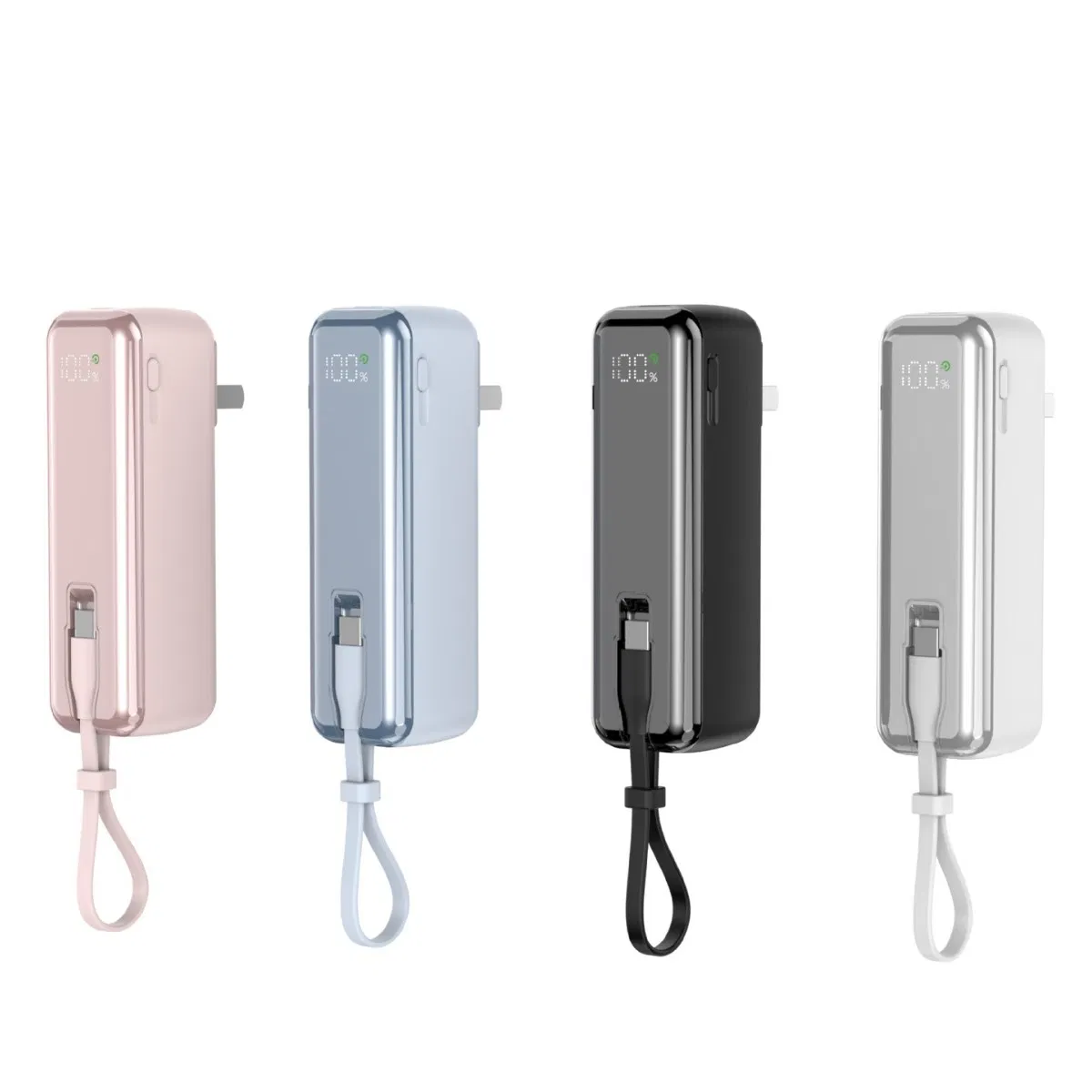 Портативный Power Bank с дисплеем и сменными вилками