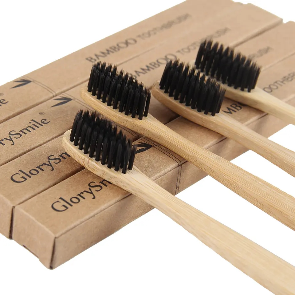 Home Use Travel Used Personal Care 1PC Pack Charcoal Bamboo Toothbrush