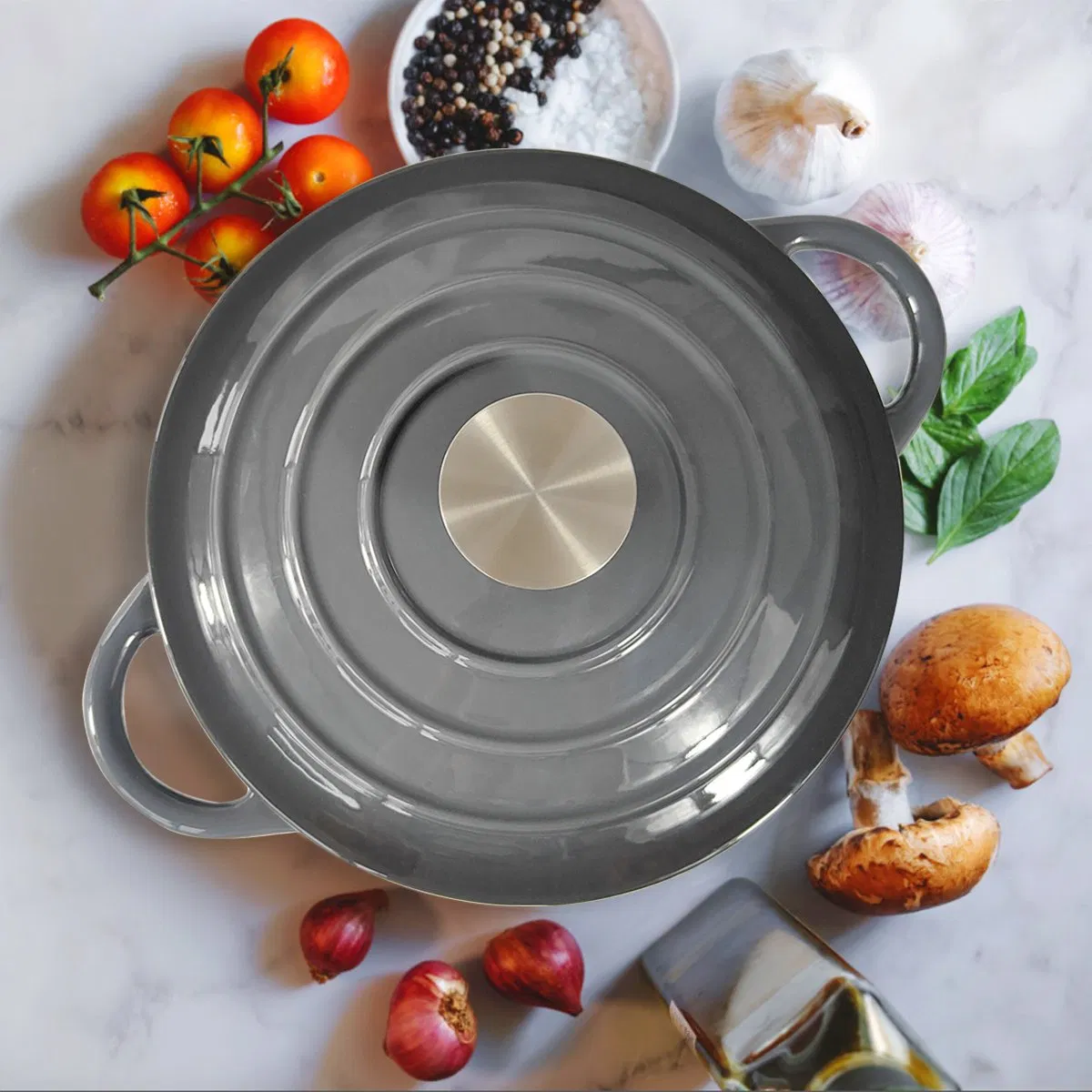 4qt Enamel Cast Iron Casserole with Lid - Perfect for Everyday Cooking