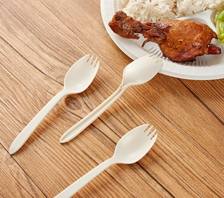 Wholesales Party Disposable Biodegradable Eco Friendly Spork Tableware Fork Spoon