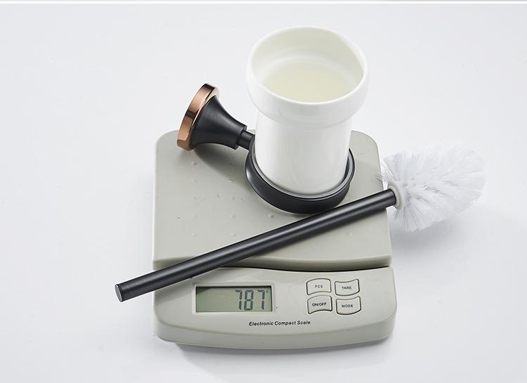 Royal Lavatory Bathroom Accessories Rose Gold Antique Black Ceramic Toilet Brush Holder