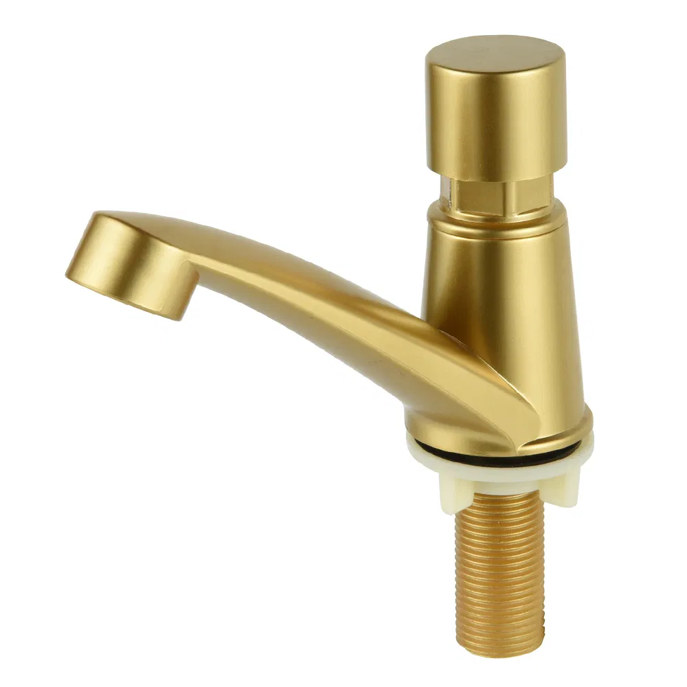 Polished Chrome Self Closing Time Delay Washbasin Faucet