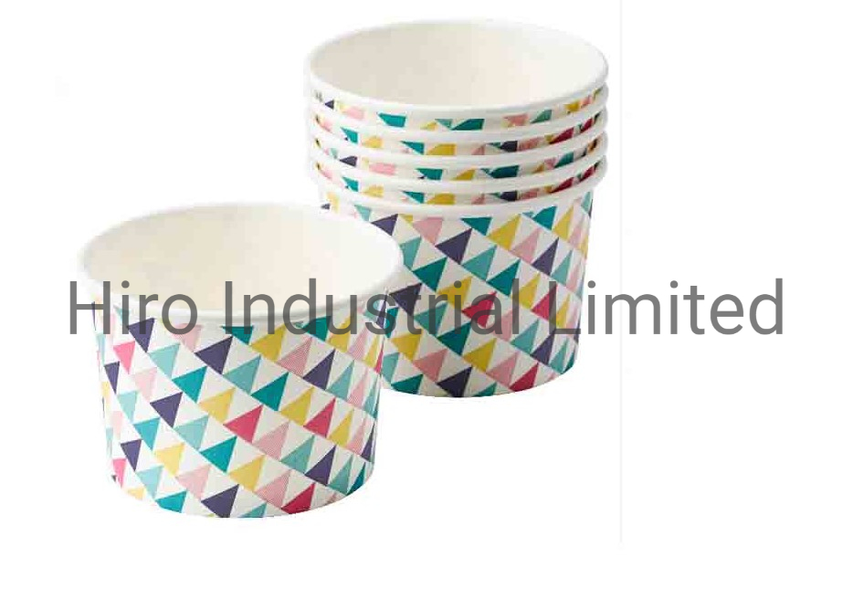 Degradation Hot Selling Custom Printing Disposable Paper Ice Cream Cup Frozen Yogurt Tub
