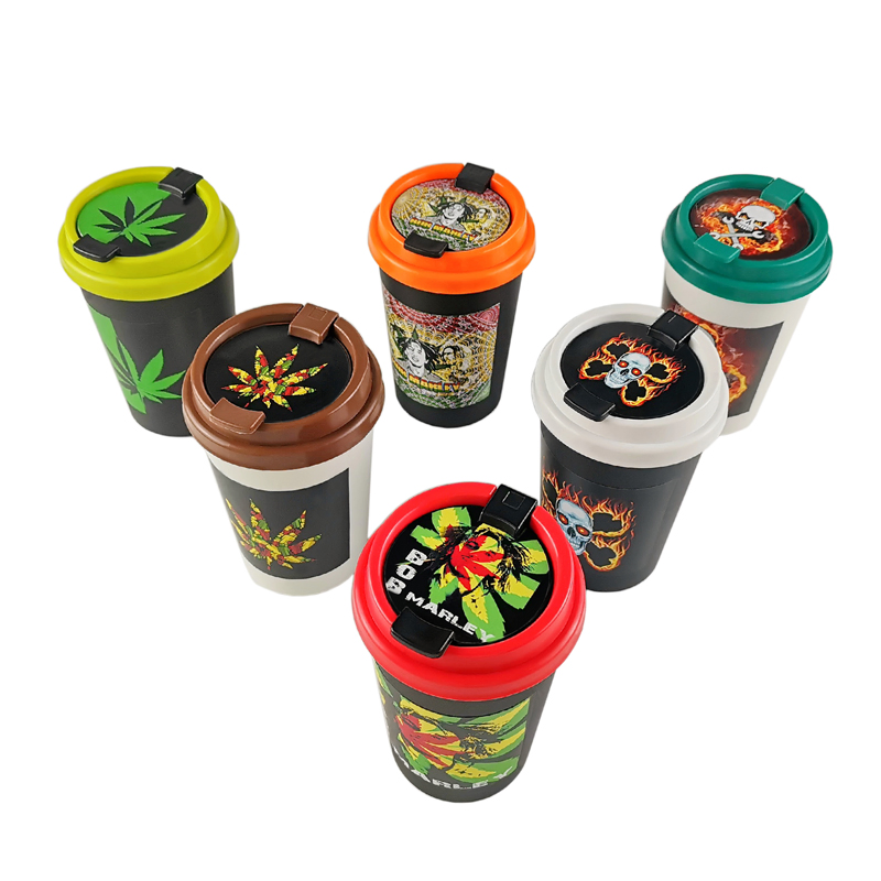 Mini Car Trash Can Portable Lid for Car Cup Holder Home Office and Travel