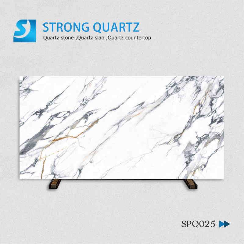 Luxurious Printed Quartz Stone Grey Marble Design - Foshan 3200X1600mm