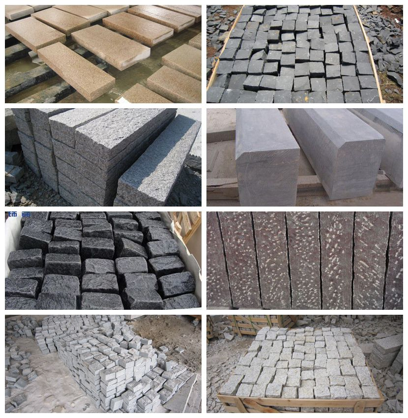 Natural Grey Granite Cube Stone with Nesh Cobble Paving Stone Outdoor