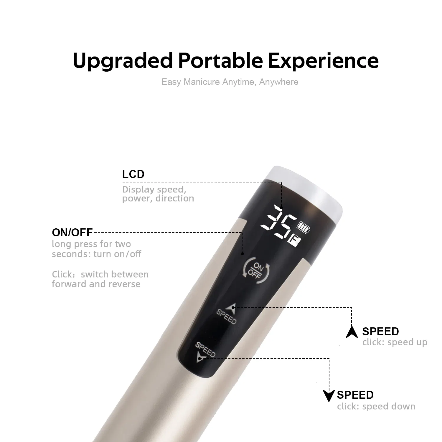 Nail Drill Machine Professional High Power Pen Shape Nail Salon Equipment