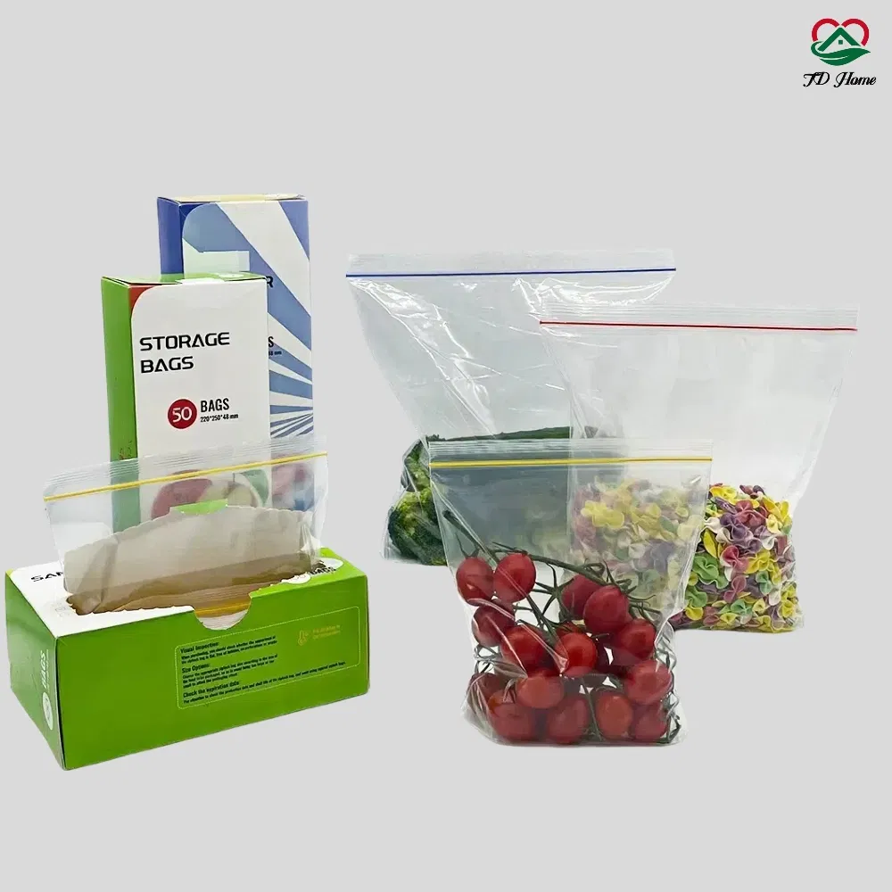 Custom Clear Recloseable PE Food Storage Plastic Ziplock Packaging Bags