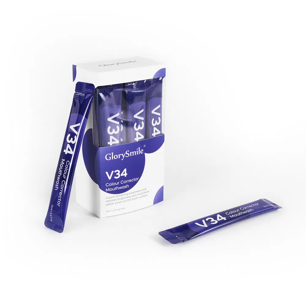Private Label 20 Pieces V34 Colour Corrector Mouthwash with 12ml Volume Wholesale Purple V34 Mouthwash