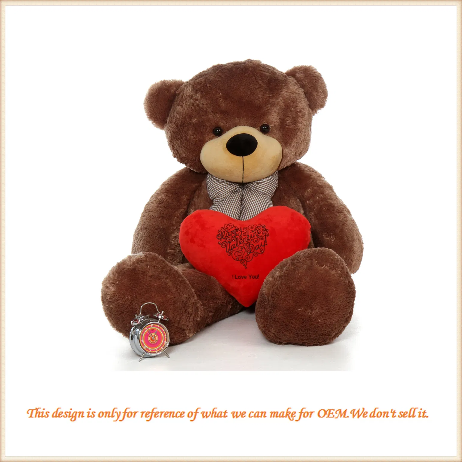Valentine Gift Soft Plush Brown Sitting Teddy Bear for Lovers Toys