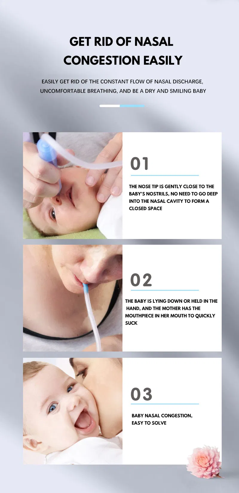 Wholesale Silicone Manual Infant Nose Cleaner Mouth Suction Baby Nasal Aspirator