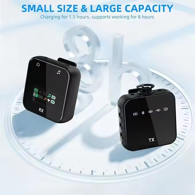 Square Mini Lapel Wireless Mics portable Lavalier Microphone Clear Audio