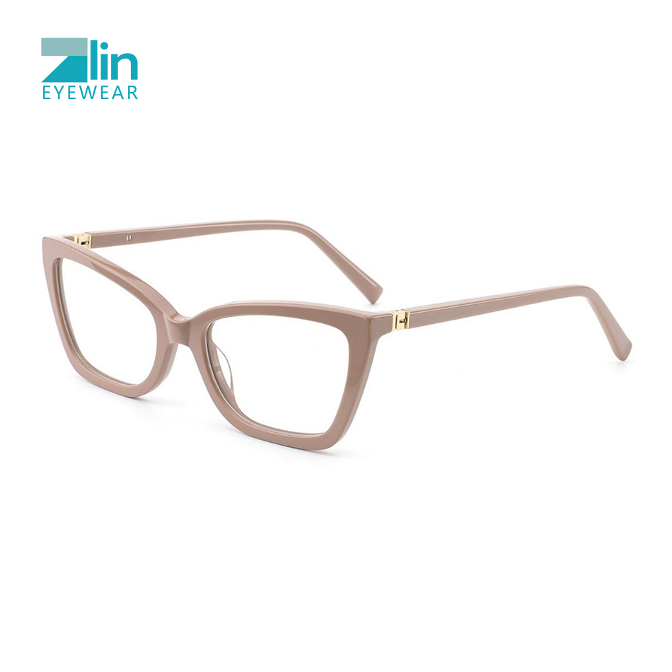 Zlin Wholesale Plastic Design Eyeglasses Best Quality Fashion Cat Eye Acetate Optical Glasses Frames
