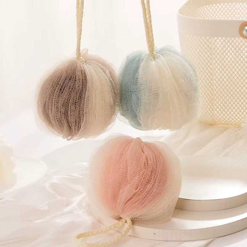 Sofe Natural Body Scrubber Mesh Shower Bath Balls Sponge Loofah Bath Sponge Body for Exfoliating Custom Logo