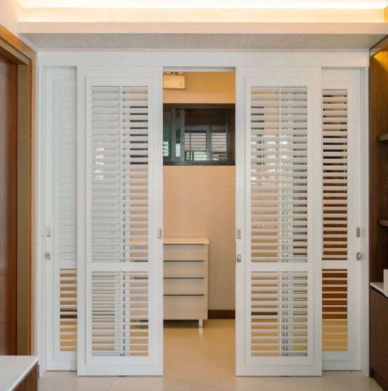 Elegant Wooden Plantation Shutters for Living Room and Kitchen