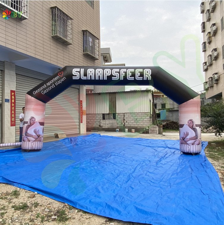 Good Quality Inflatable Arch Orange with Powerful Blower Inflatable Archway Start Finish Line Inflatable Advertising Arch
