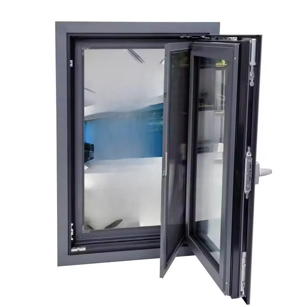 Modern Luxury Rainproof Aluminum Frame Swing Awning Casement Windows with Double Glass