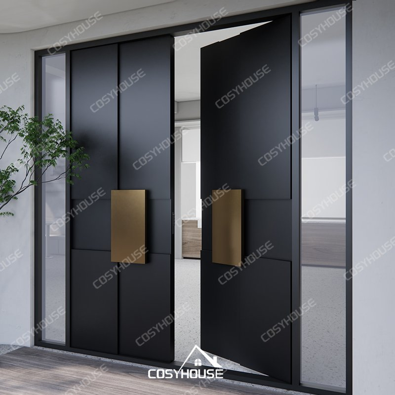 Top Suppliers in China Large Modern Aluminum Double Front Door with Side Windows