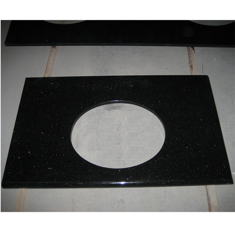 Polished Black Galaxy Granite Slabs Countertops for Villa Granite Stone Worktop