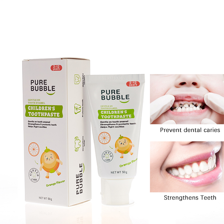 Anti-Cavity Xylitol Kids Gel Tooth Paste Orange Strawberry Watermelon Fruit Flavor Fluoride Children Baby Toothpaste