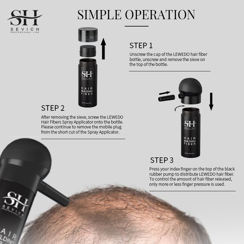 Natural Keratin Hair Treatment Fibers Applicator Pump for Thinning Hair