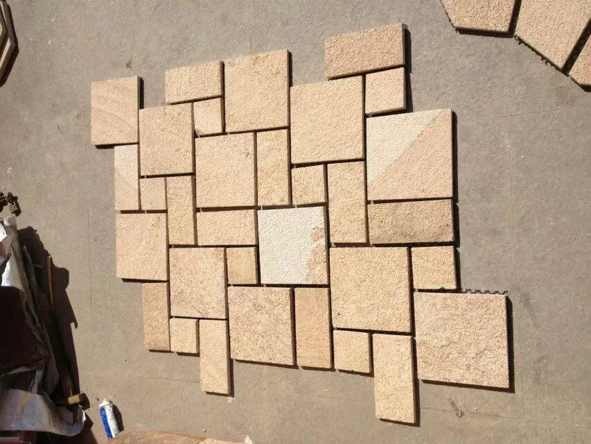 Culture Stone Gray/Black/Gold/Rusty Marble Paving Stone Veneer Flagstone with Net