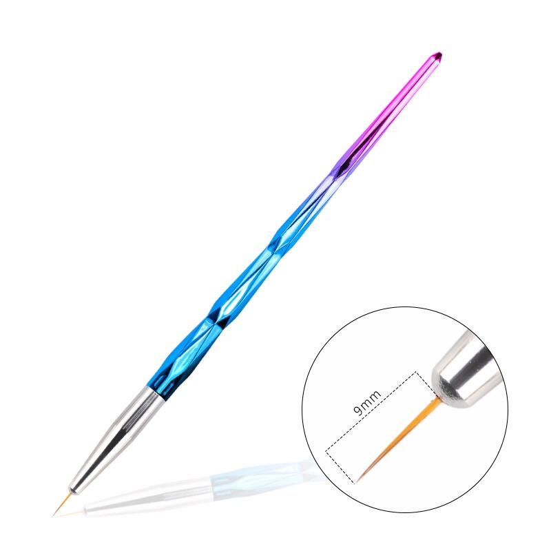 Nail Painting Brush Set Line Nature Plastic Handle Nylon Head