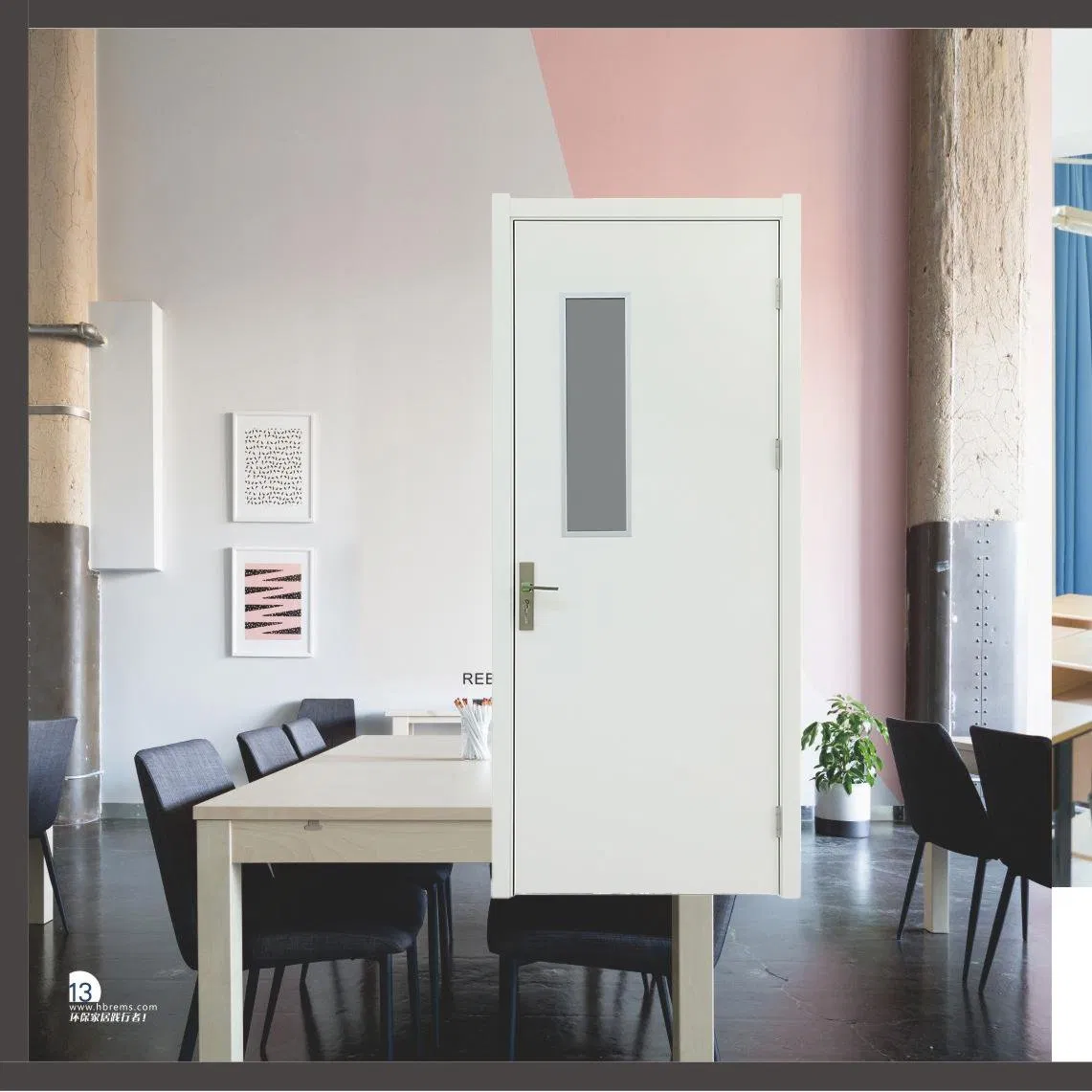 Southeast Asian Flame-Retardant Primary School Classroom Waterproof and Termite-Proof WPC Laminated Door