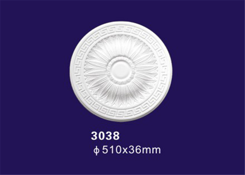 Gold Drawing Artistic Polyurethane Ceiling Medallion / Lamp Panel for Ceiling Decoration