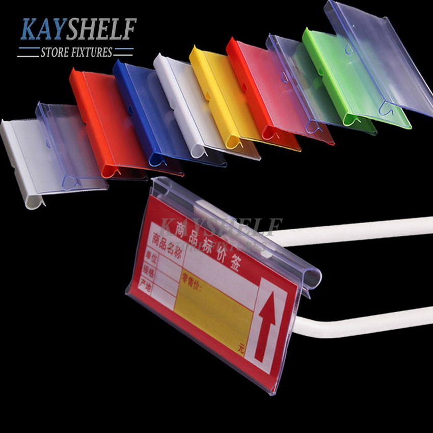 Supermarket Shelf Plastic Label Sign Tag Price Data Holder for Hooks