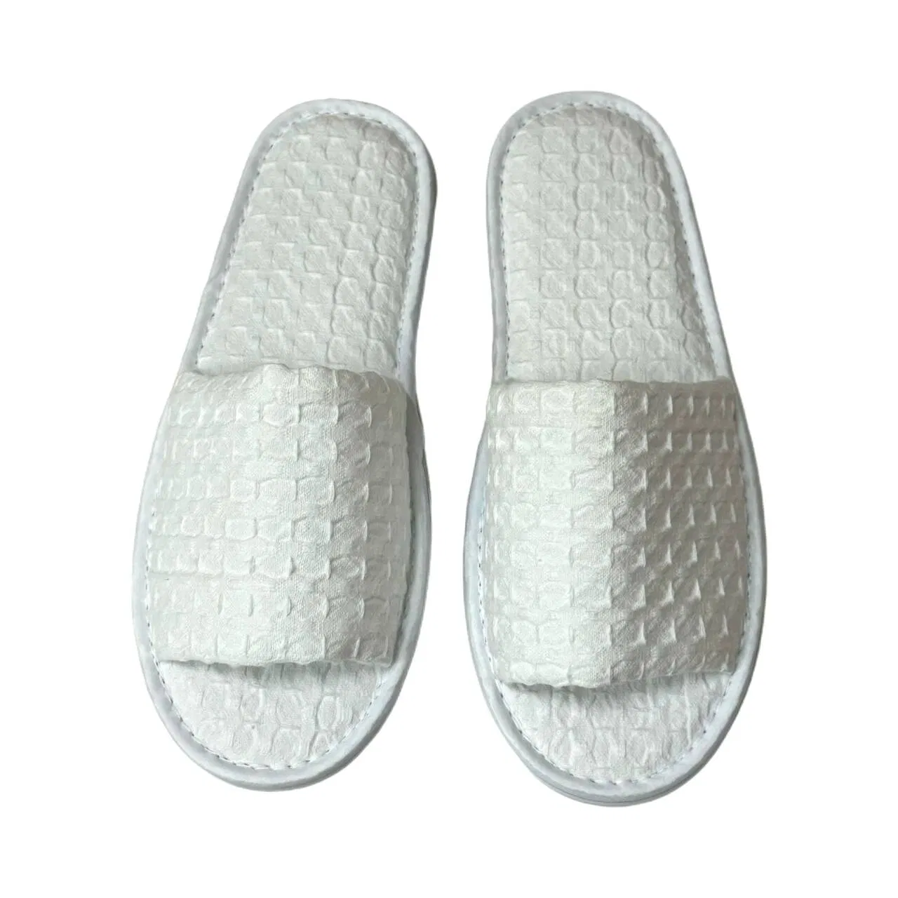 White Waffle Hotel Slippers Are Non-Slip and Comfortable