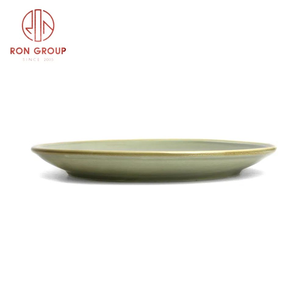 Morandi Modern Minimalist Green Round Ceramic Dinner Plate Used for Wedding