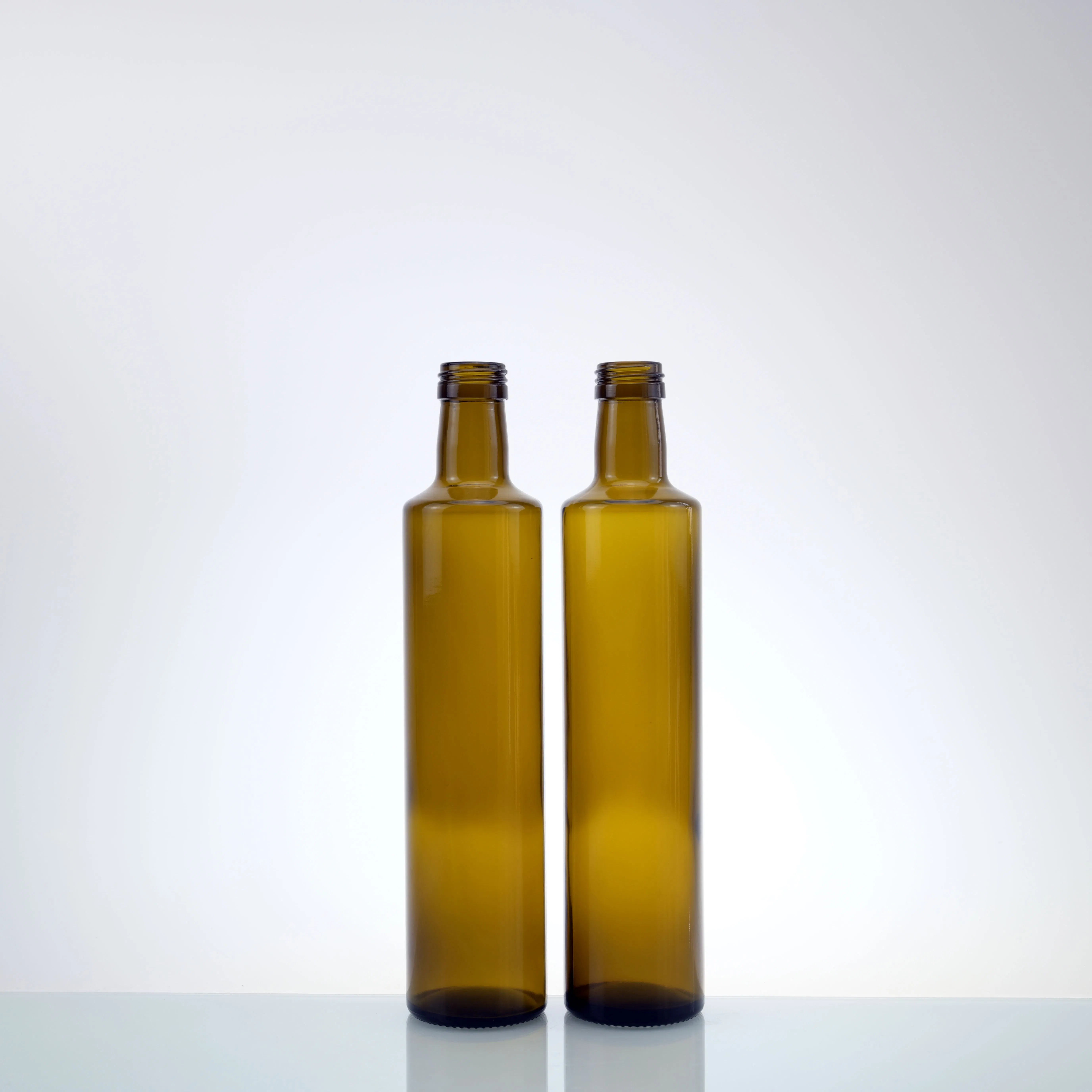 Food Grade Empty Square Round 500ml Classic Antique Green Glass Olive Oil Bottles Glass Containers with Screw Cap