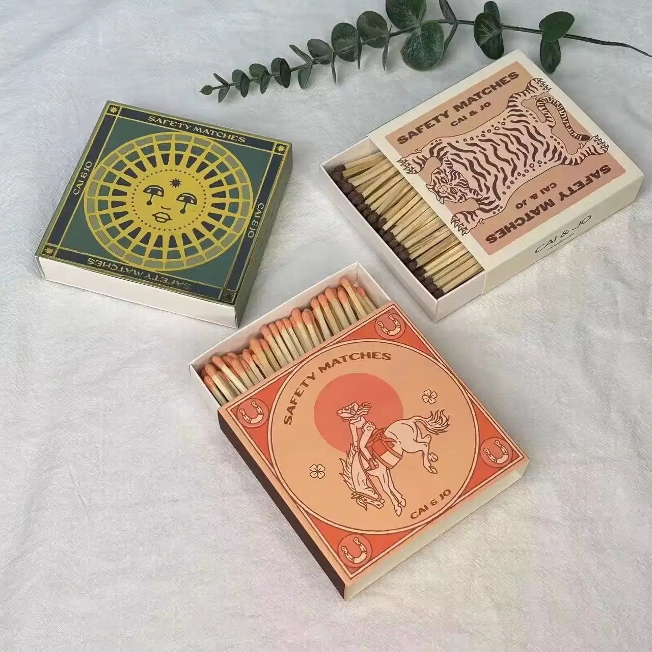 2025 New Customized Logo for Large Box Matches with Design Hot Stamping Box Match UV Indentation Box Matches