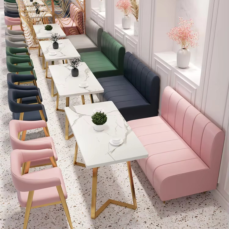 Диван-кровать кожаный бархатный для ресторана