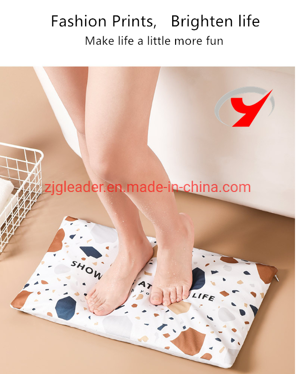 Zjgleader Hot Sale Japanese Style Bathroom Diatomite Mud Fast Dry Diatomite Soft Floor Mat