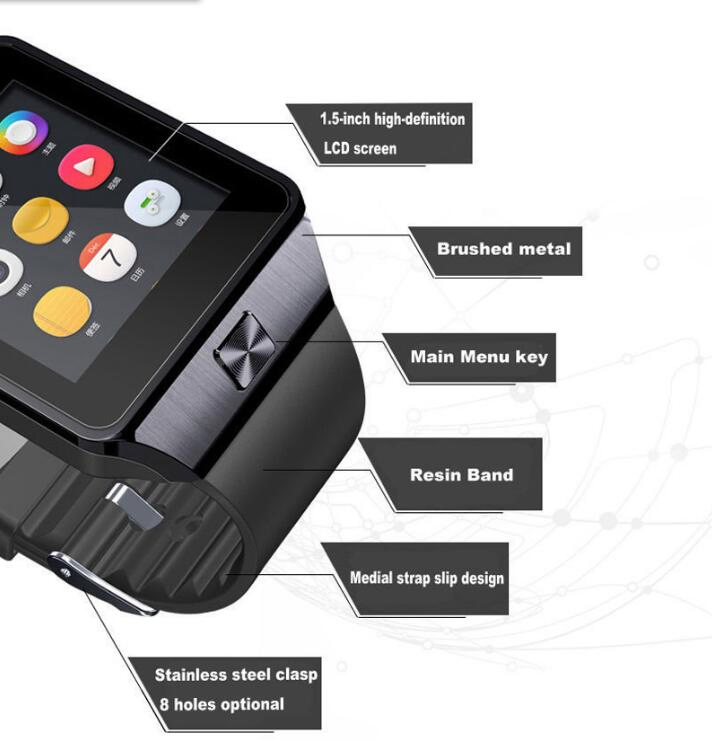 Smart Watch Android Bluetooth Phone SIM GSM iPhone Ios Camera Dz09 Wrist