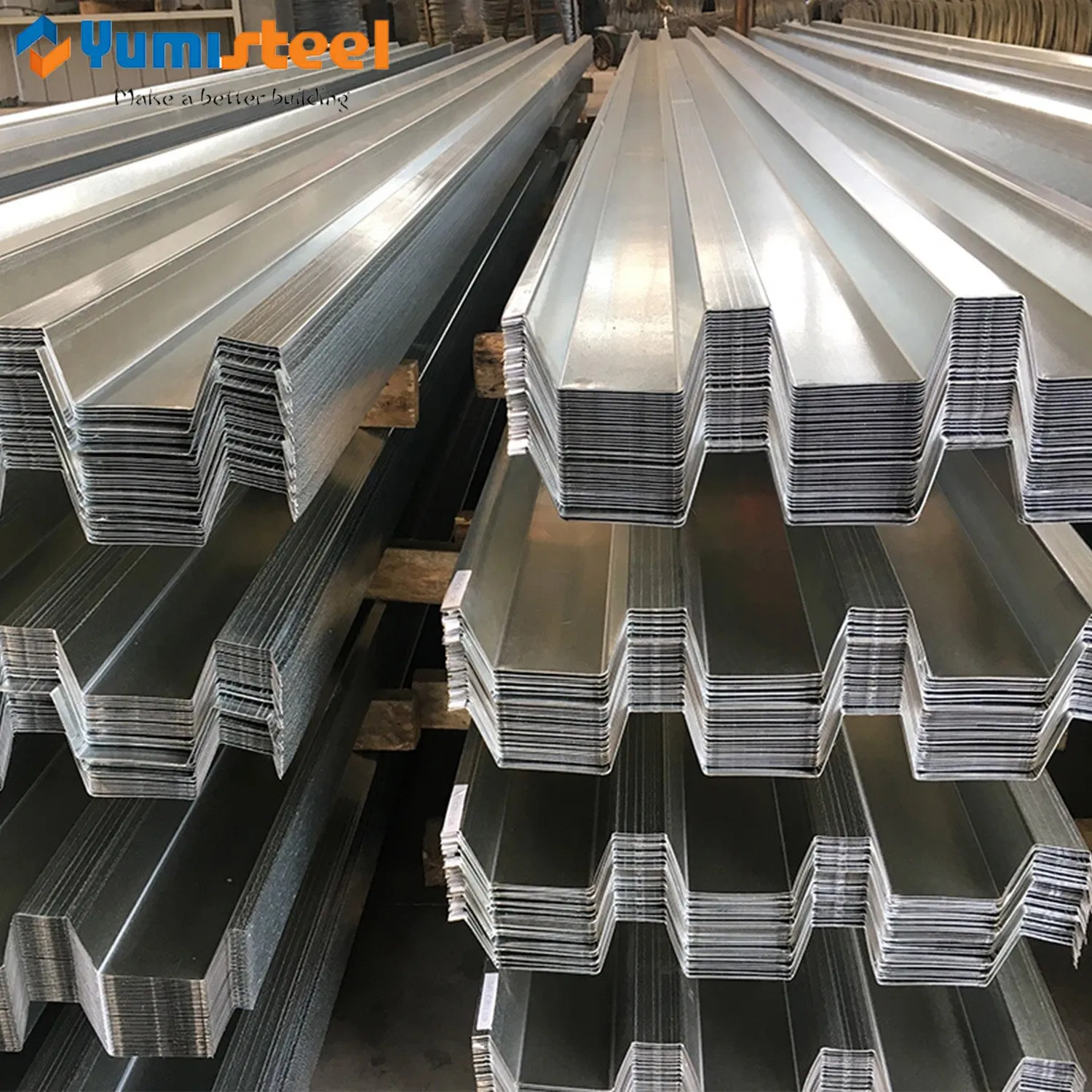 Builidng Support Galvanized Floor Slap Corrugated 1.0mm Decking Steel Sheet
