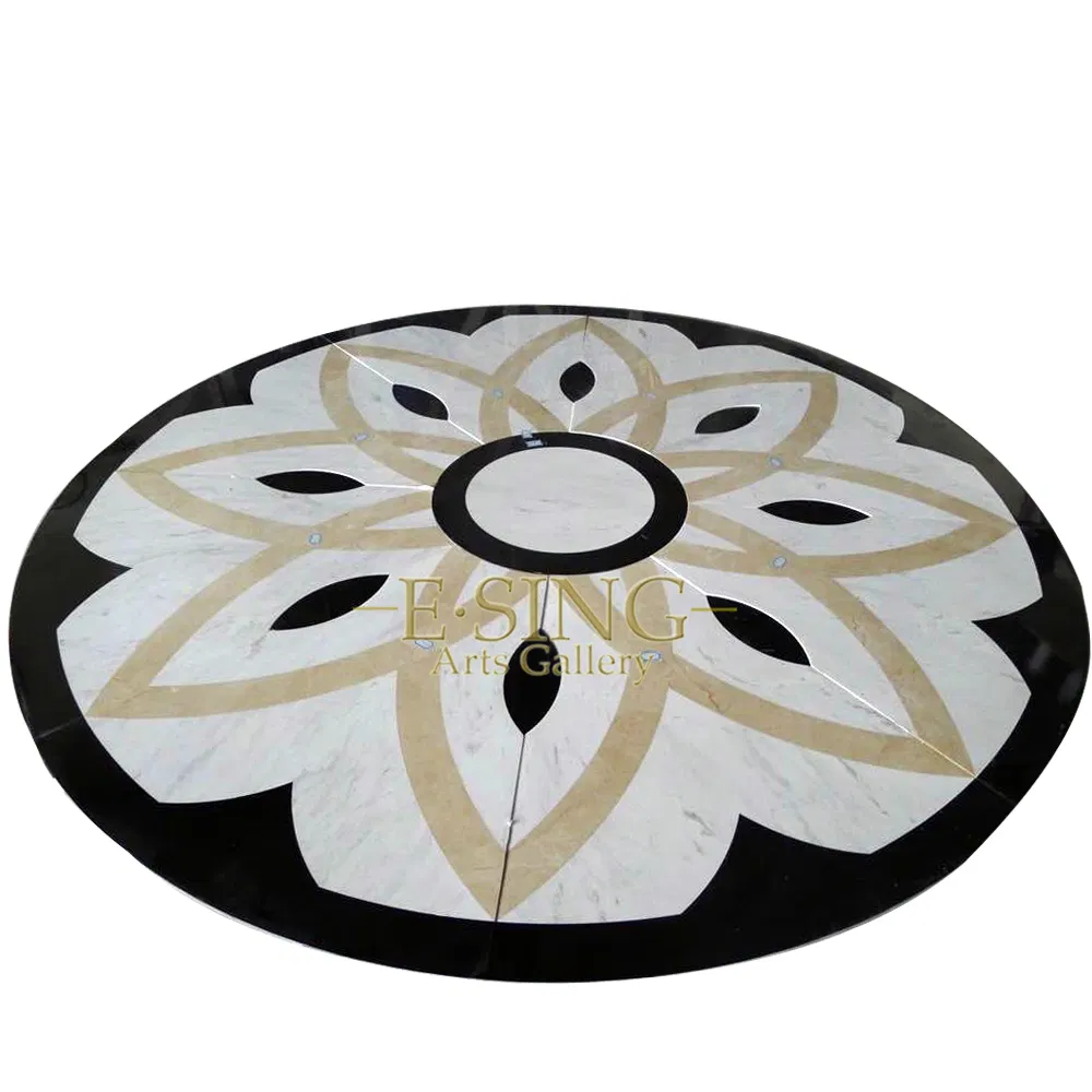Мраморный медальон для пола 120 см, водная резка