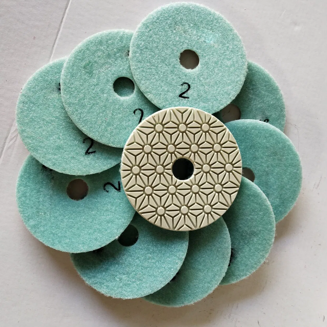 Алмазная полировальная подушка 100мм 3 шага, белая, мокрая