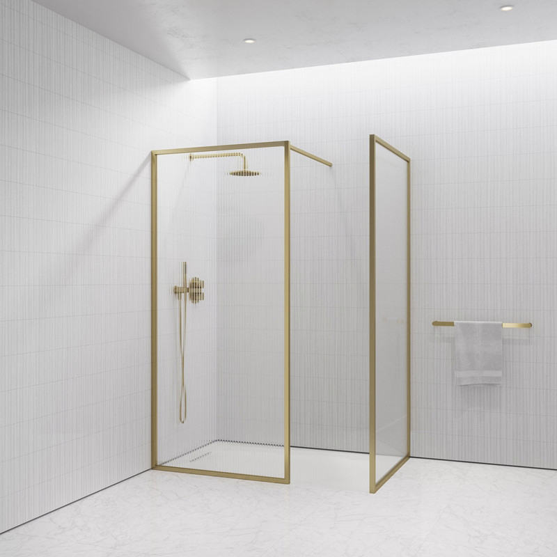 Shower Box Fluted Glass Shower Screen Hot Selling
