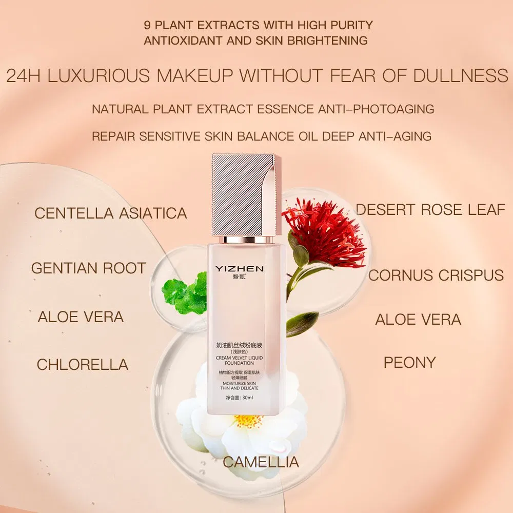 Cosmetics OEM/ODM Zero Flaw Long-Lasting Makeup 3 Shades Liquid Foundation