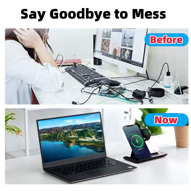 Магнитная беспроводная зарядка 15W для офиса