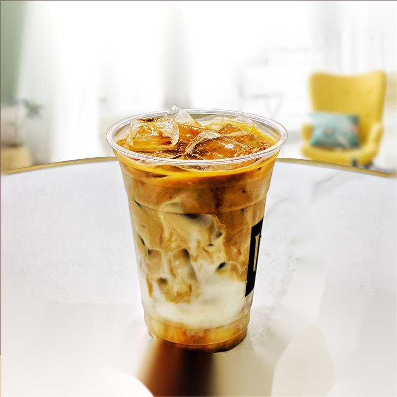 Custom 12 16 22 32 Oz Transparent Bubble Tea Plastic Cup Biodegradable Cold Coffee PLA Clear Cups with Lids