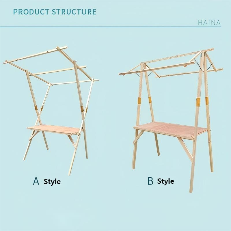 Customizable Market Vertical Folding Floor Standing Advertising Promotion Wooden Stand