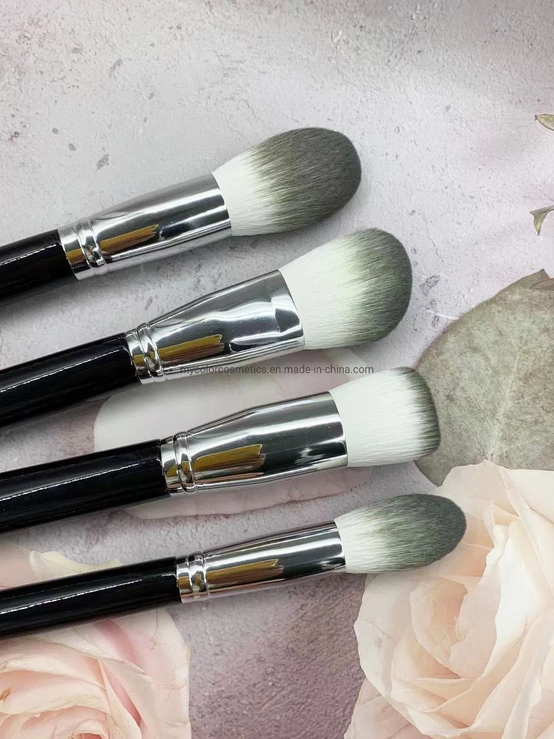 13 PCS Cosmetics Synthetic Hair Makeup Brushes Set with Aluminum Ferrule and Wooden Handle